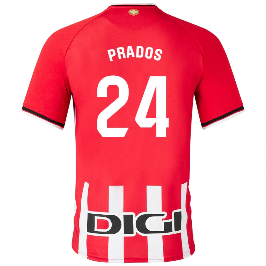 Niño Camiseta Beñat Prados #24 Rojo 1ª Equipación 2023/24 La Camisa