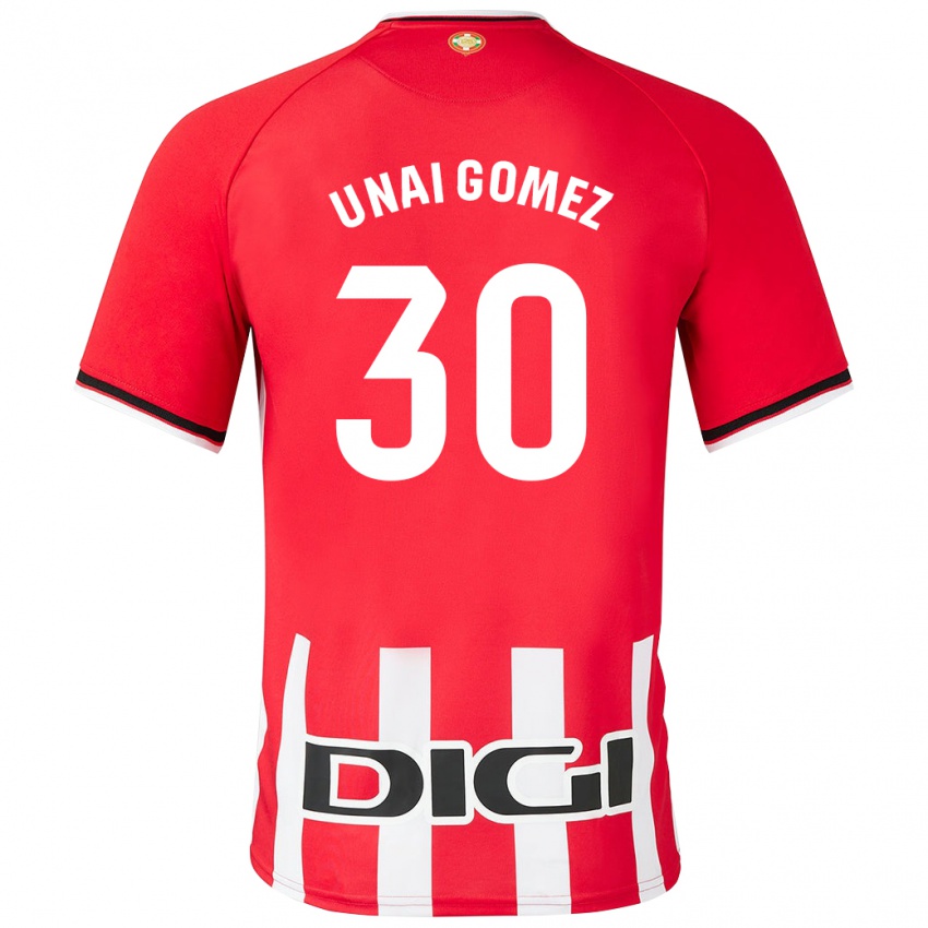 Niño Camiseta Unai Gómez #30 Rojo 1ª Equipación 2023/24 La Camisa