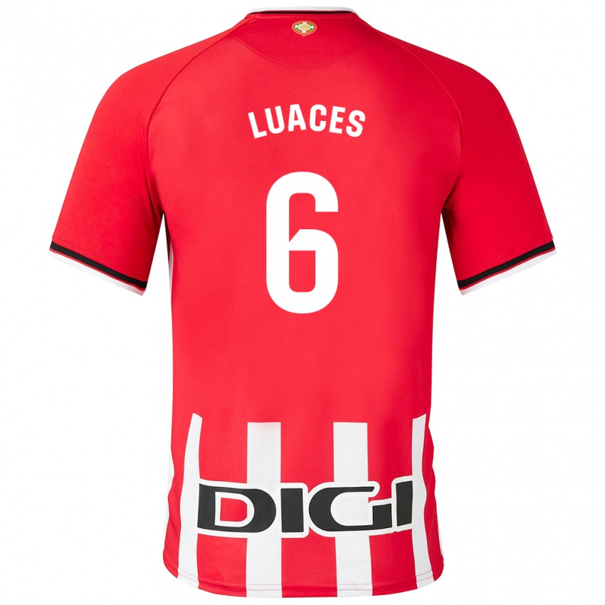 Niño Camiseta Iraitz Luaces #6 Rojo 1ª Equipación 2023/24 La Camisa