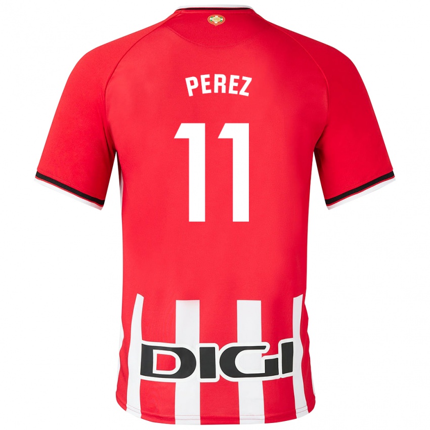 Niño Camiseta Adrián Pérez #11 Rojo 1ª Equipación 2023/24 La Camisa
