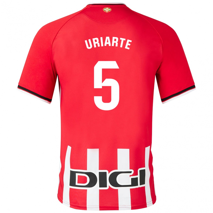 Niño Camiseta Naroa Uriarte Urazurrutia #5 Rojo 1ª Equipación 2023/24 La Camisa