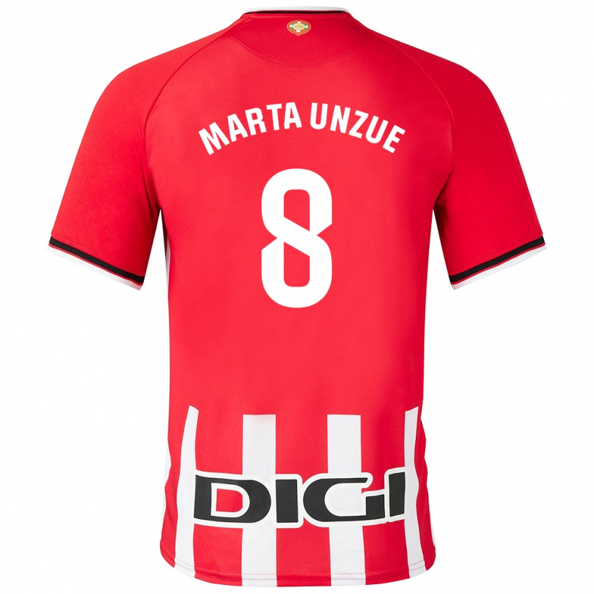 Niño Camiseta Marta Unzué Urdániz #8 Rojo 1ª Equipación 2023/24 La Camisa