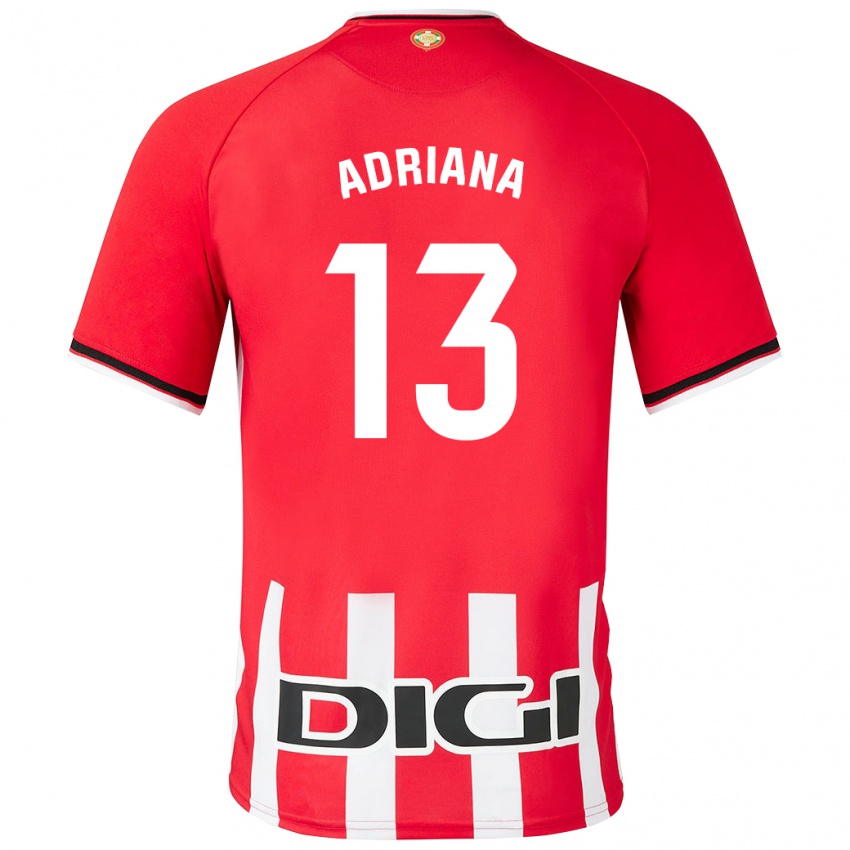 Niño Camiseta Adriana Nanclares Romero #13 Rojo 1ª Equipación 2023/24 La Camisa