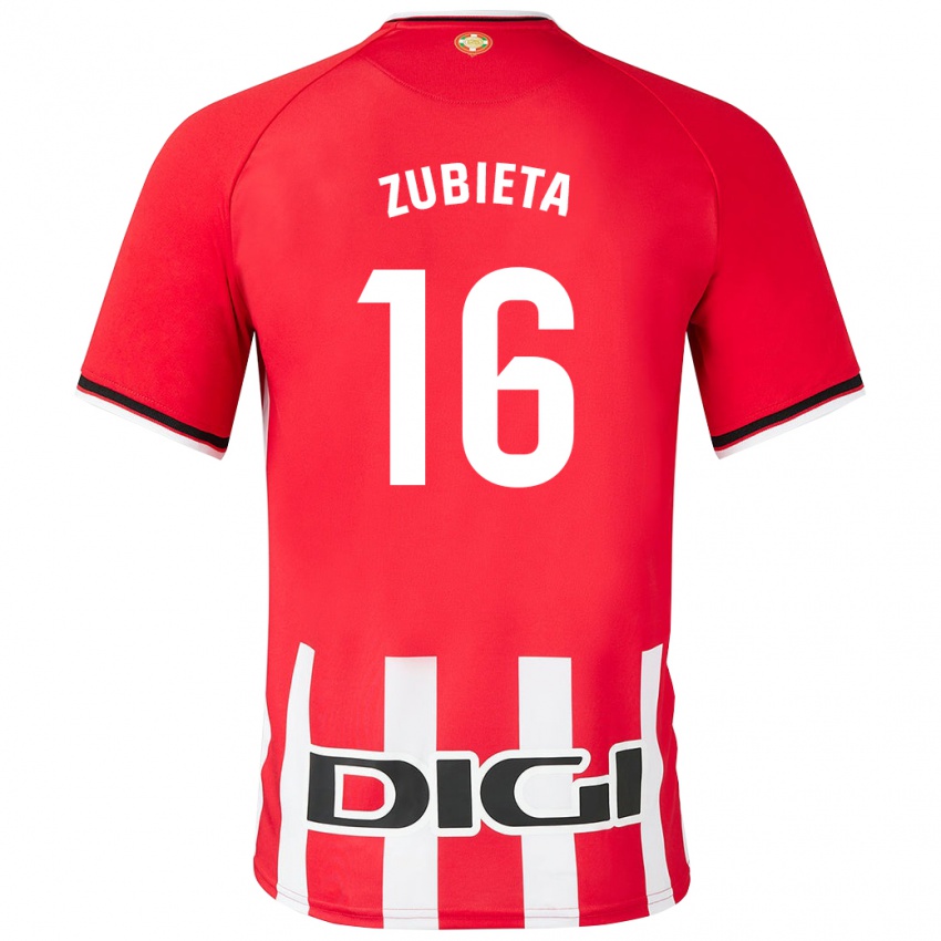 Niño Camiseta Maite Zubieta Arambarri #16 Rojo 1ª Equipación 2023/24 La Camisa