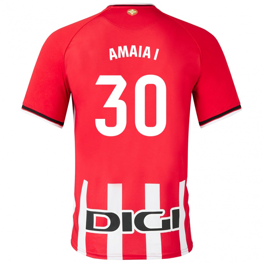 Niño Camiseta Amaia Iribarren Arteta #30 Rojo 1ª Equipación 2023/24 La Camisa