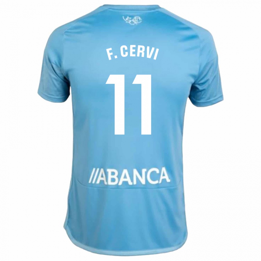 Niño Camiseta Franco Cervi #11 Azul 1ª Equipación 2023/24 La Camisa