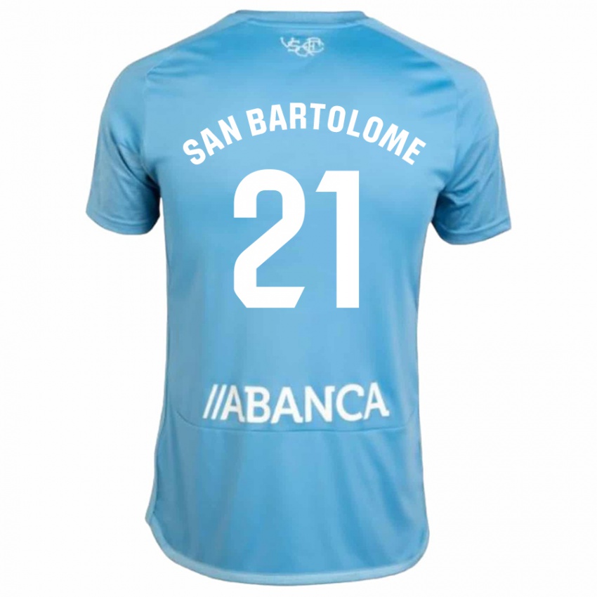 Niño Camiseta Víctor San Bartolomé #21 Azul 1ª Equipación 2023/24 La Camisa