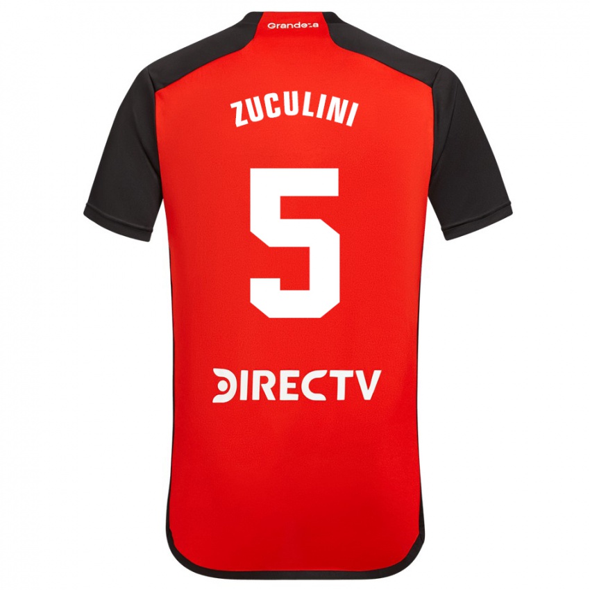 Niño Camiseta Bruno Zuculini #5 Rojo 2ª Equipación 2023/24 La Camisa