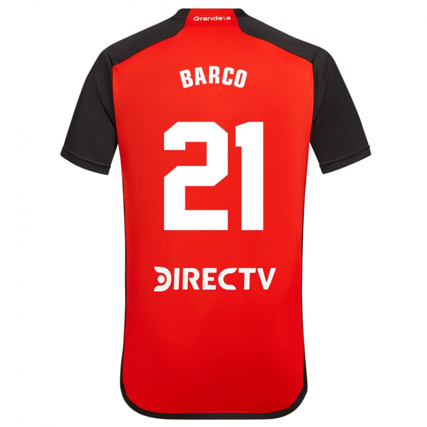 Niño Camiseta Esequiel Barco #21 Rojo 2ª Equipación 2023/24 La Camisa