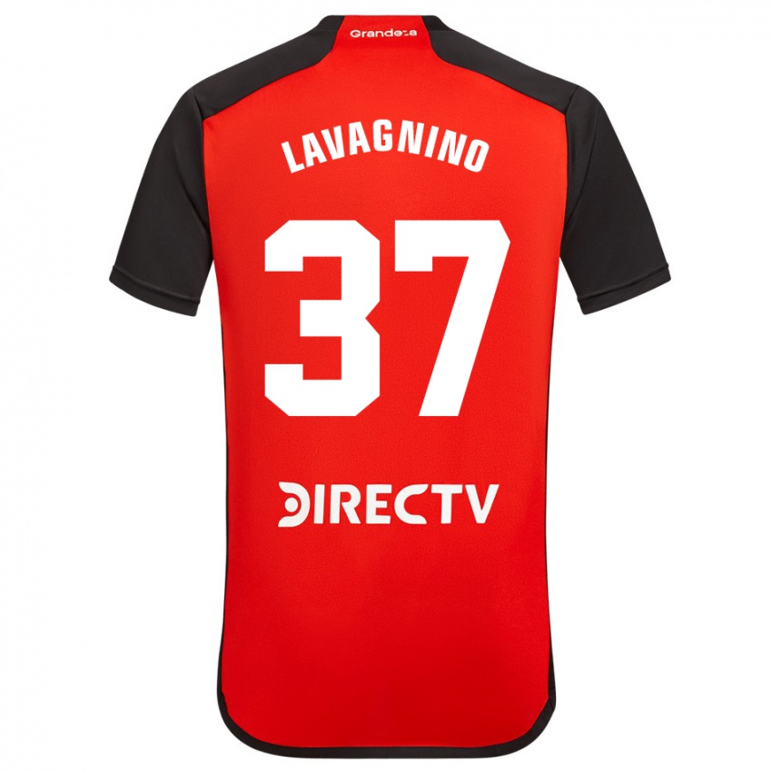 Niño Camiseta Lucas Lavagnino #37 Rojo 2ª Equipación 2023/24 La Camisa