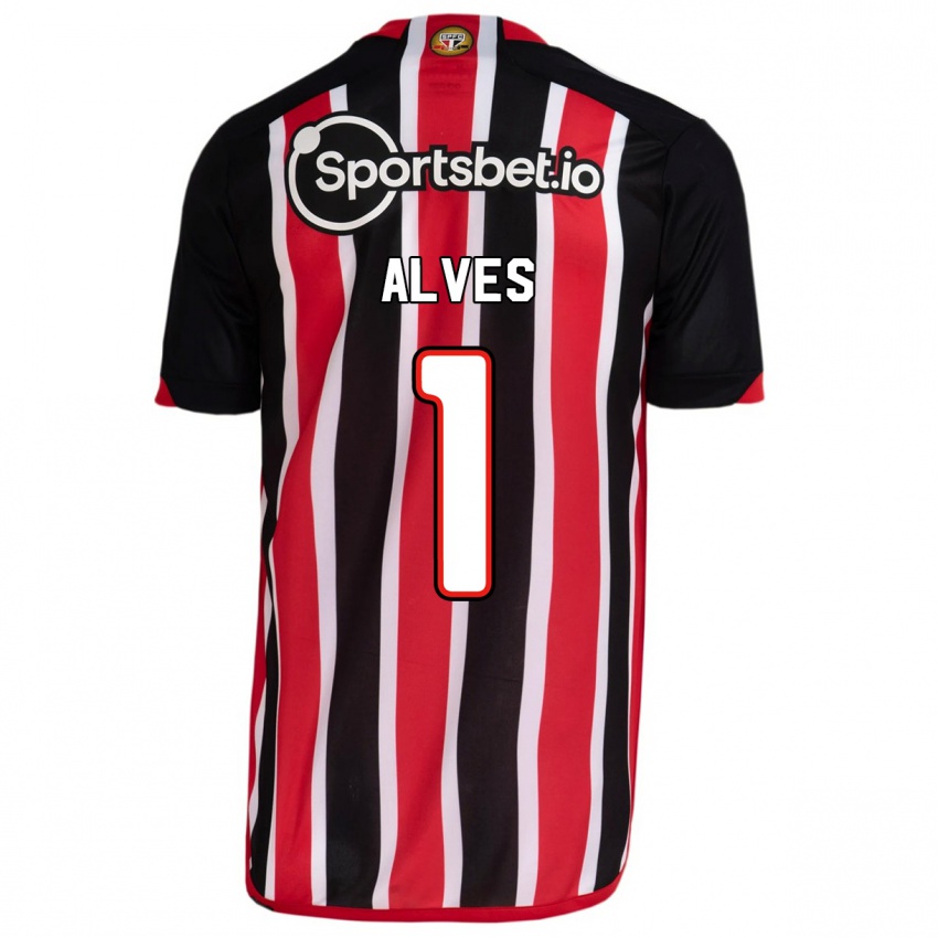 Niño Camiseta Felipe Alves #1 Azul Rojo 2ª Equipación 2023/24 La Camisa