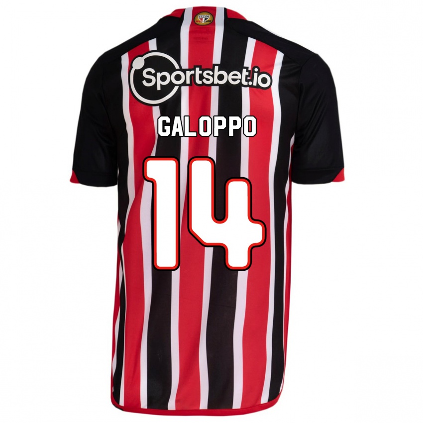 Niño Camiseta Giuliano Galoppo #14 Azul Rojo 2ª Equipación 2023/24 La Camisa