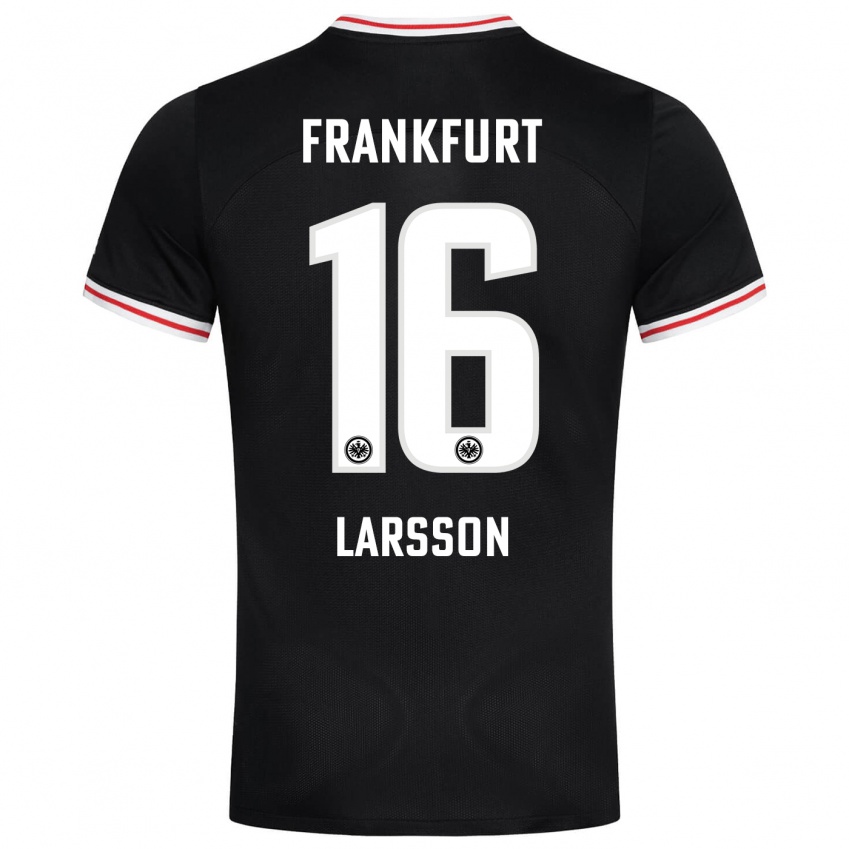 Niño Camiseta Hugo Larsson #16 Negro 2ª Equipación 2023/24 La Camisa