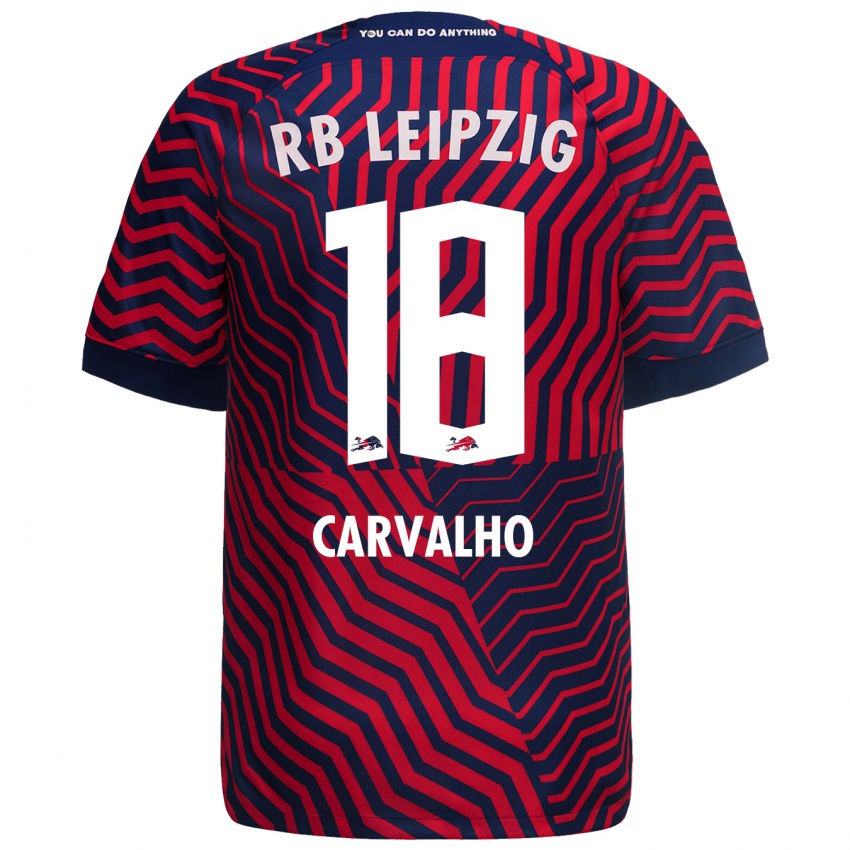 Niño Camiseta Fabio Carvalho #18 Azul Rojo 2ª Equipación 2023/24 La Camisa