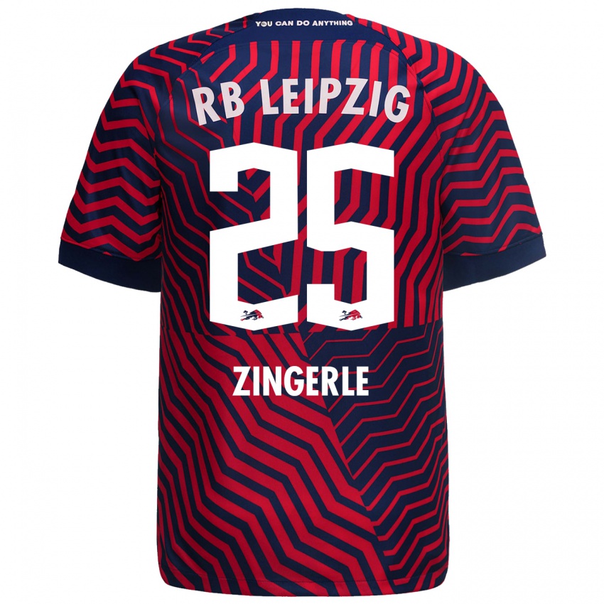 Niño Camiseta Leopold Zingerle #25 Azul Rojo 2ª Equipación 2023/24 La Camisa