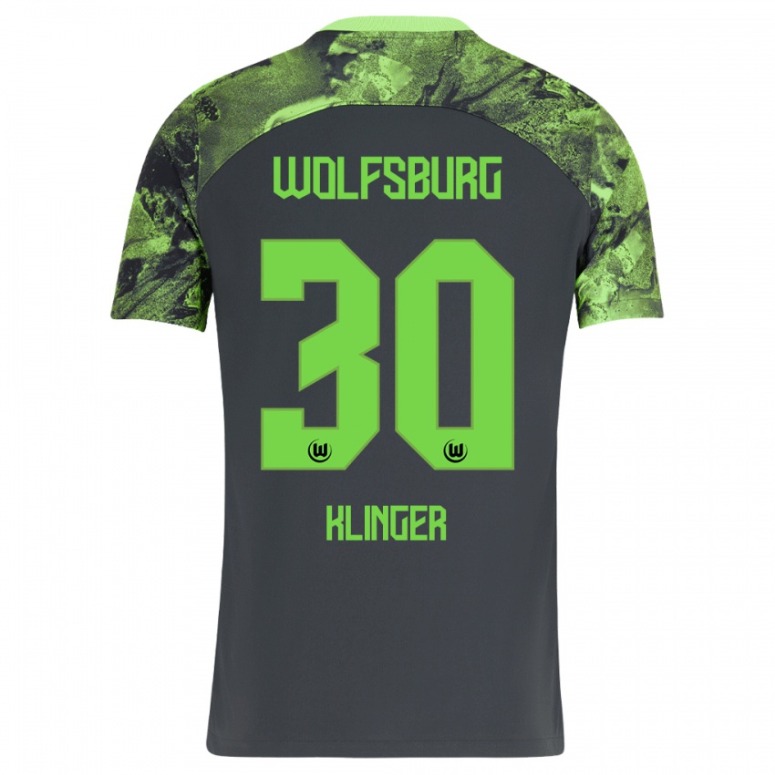 Niño Camiseta Niklas Klinger #30 Gris Oscuro 2ª Equipación 2023/24 La Camisa