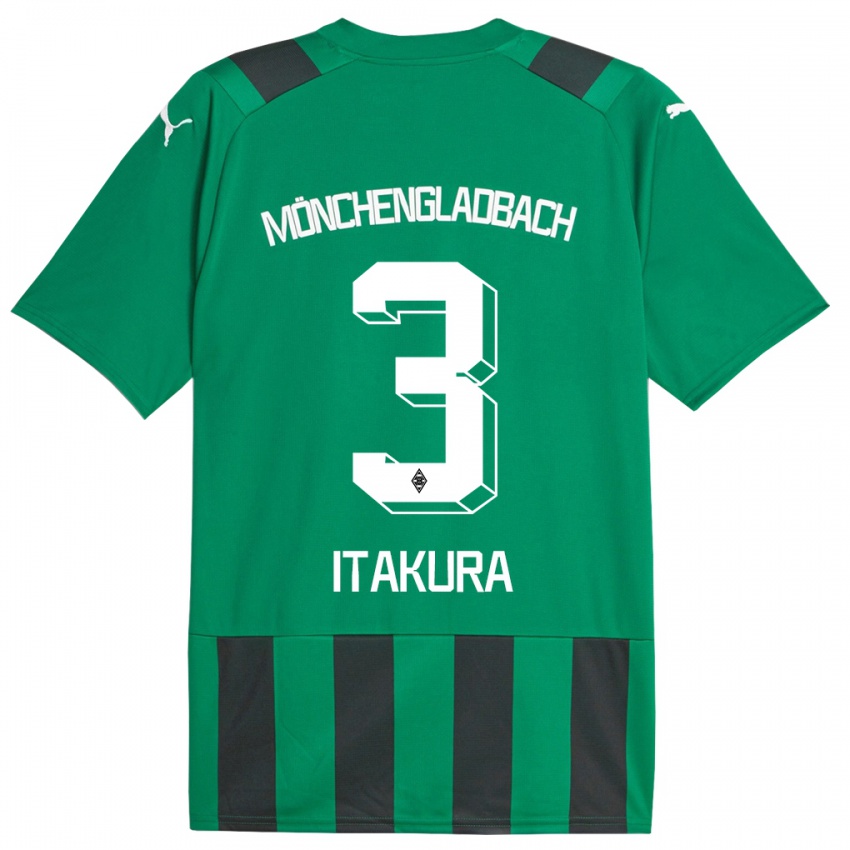 Niño Camiseta Ko Itakura #3 Verde Negro 2ª Equipación 2023/24 La Camisa