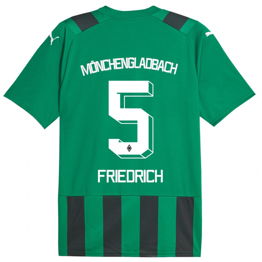 Niño Camiseta Marvin Friedrich #5 Verde Negro 2ª Equipación 2023/24 La Camisa