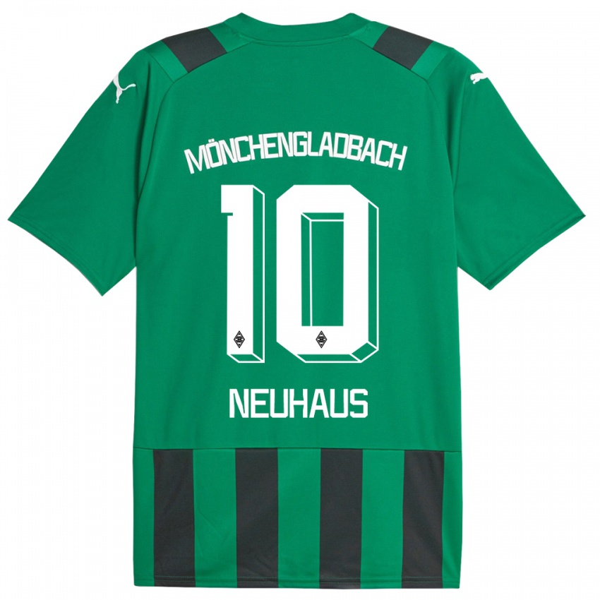 Niño Camiseta Florian Neuhaus #10 Verde Negro 2ª Equipación 2023/24 La Camisa
