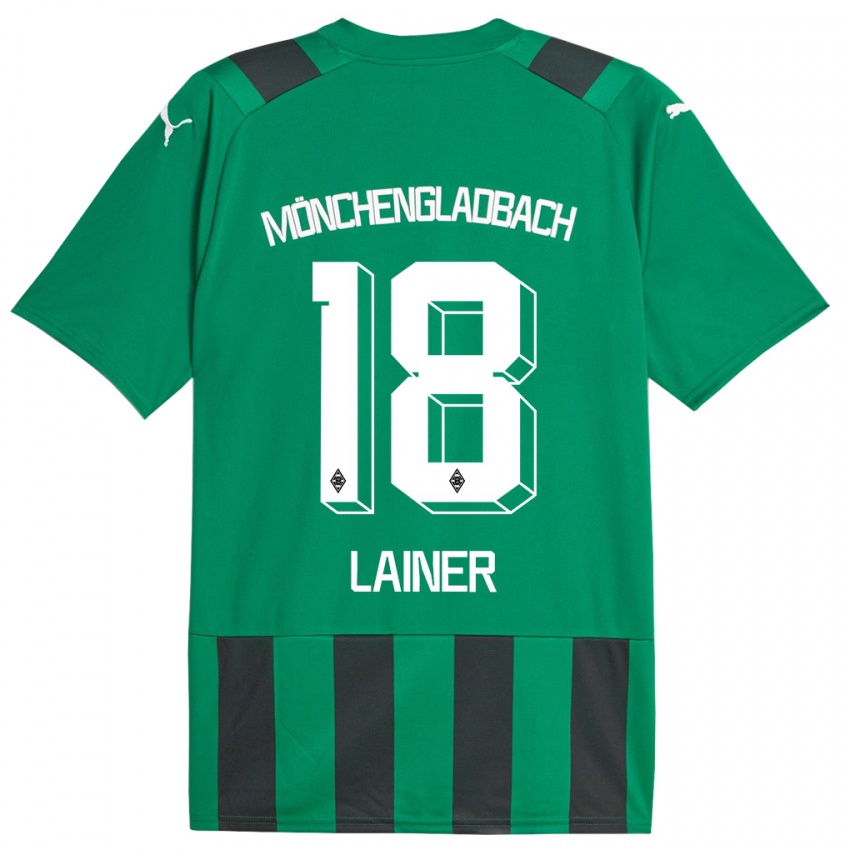 Niño Camiseta Stefan Lainer #18 Verde Negro 2ª Equipación 2023/24 La Camisa