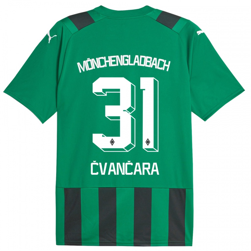 Niño Camiseta Tomas Cvancara #31 Verde Negro 2ª Equipación 2023/24 La Camisa