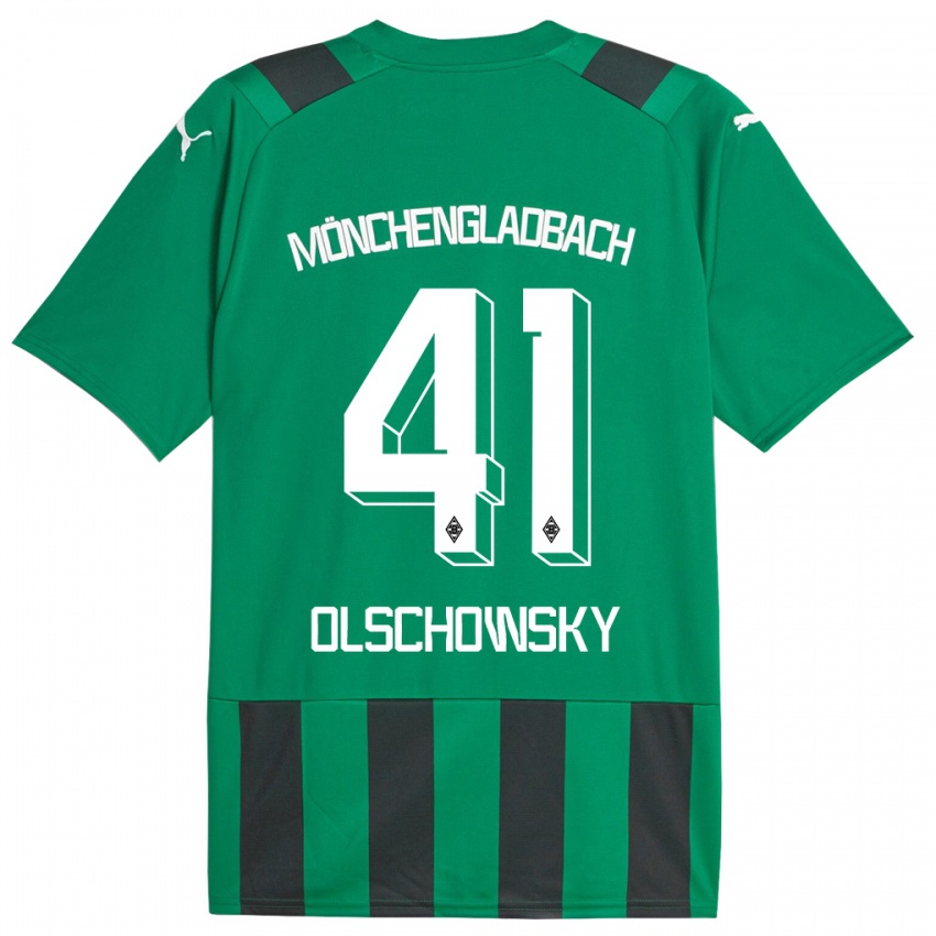 Niño Camiseta Jan Olschowsky #41 Verde Negro 2ª Equipación 2023/24 La Camisa