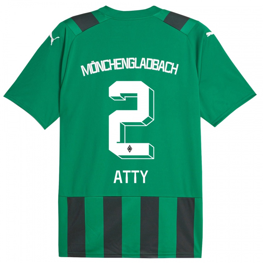 Niño Camiseta Yassir Atty #2 Verde Negro 2ª Equipación 2023/24 La Camisa