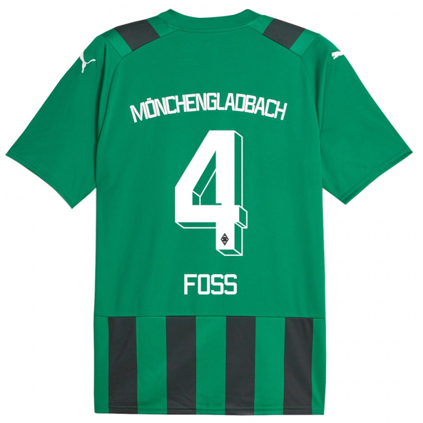 Niño Camiseta Jonathan Foss #4 Verde Negro 2ª Equipación 2023/24 La Camisa