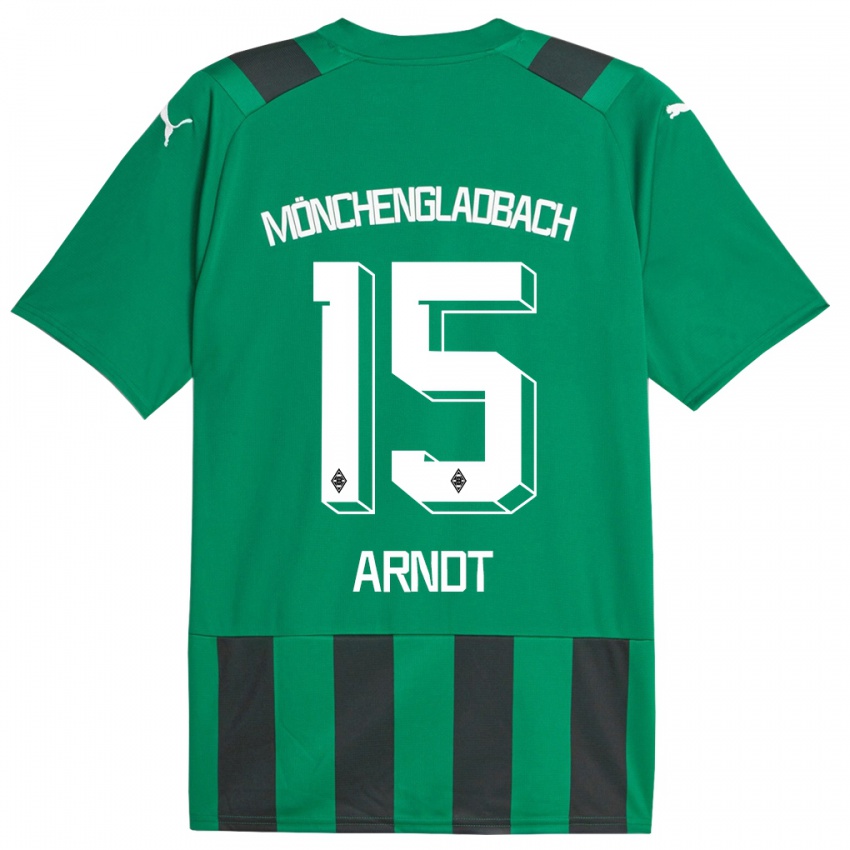 Niño Camiseta Leo Arndt #15 Verde Negro 2ª Equipación 2023/24 La Camisa