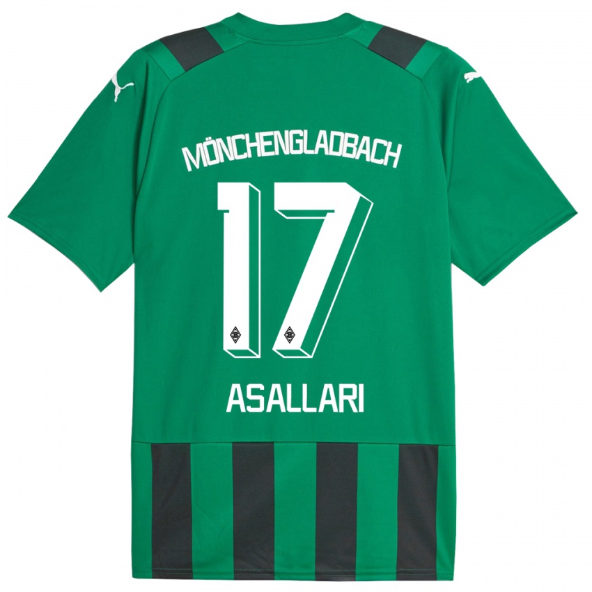Niño Camiseta Kushtrim Asallari #17 Verde Negro 2ª Equipación 2023/24 La Camisa
