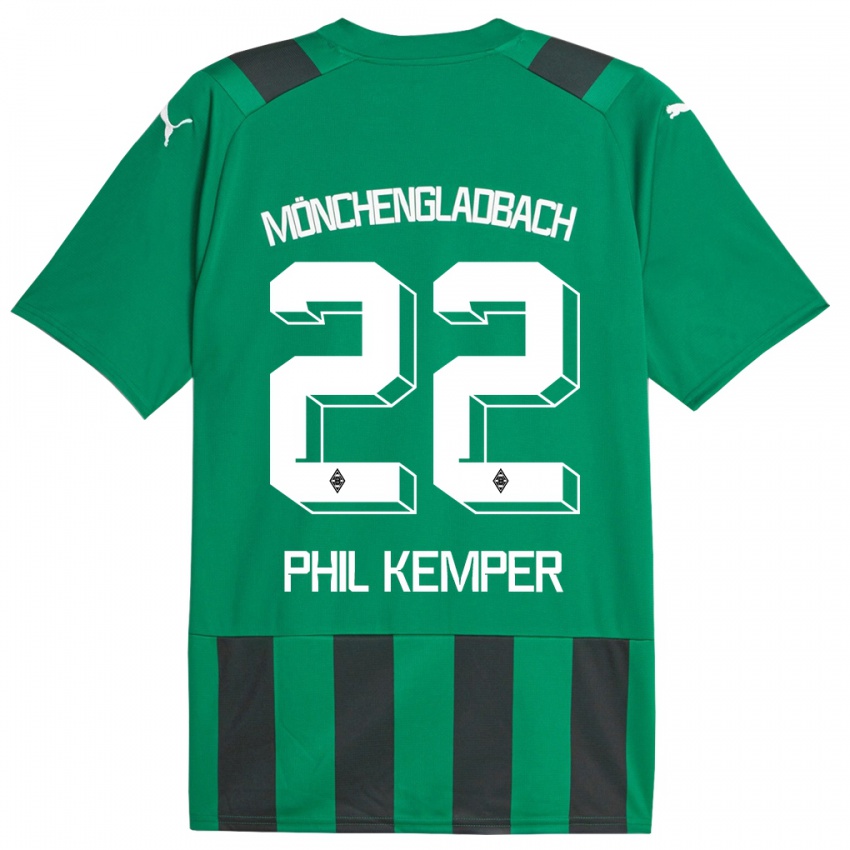 Niño Camiseta Phil Kemper #22 Verde Negro 2ª Equipación 2023/24 La Camisa
