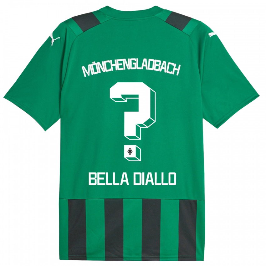 Niño Camiseta Oumar Bella Diallo #0 Verde Negro 2ª Equipación 2023/24 La Camisa