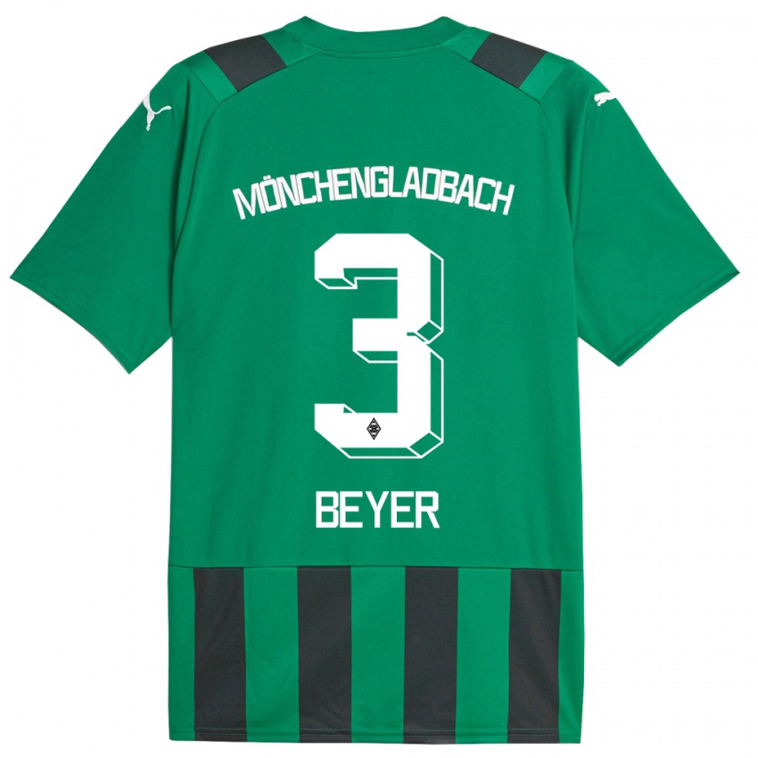 Niño Camiseta Pia Beyer #3 Verde Negro 2ª Equipación 2023/24 La Camisa