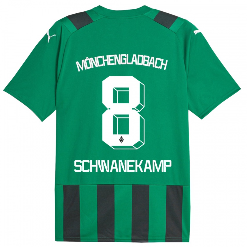Niño Camiseta Jana Schwanekamp #8 Verde Negro 2ª Equipación 2023/24 La Camisa