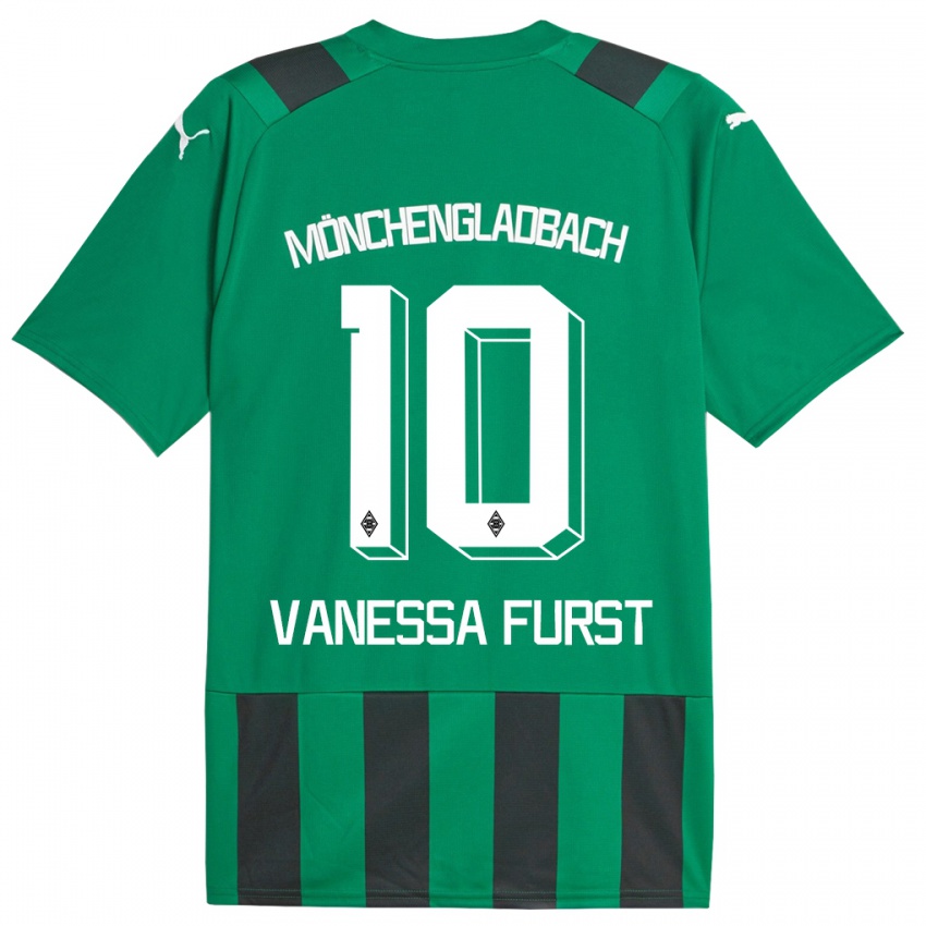 Niño Camiseta Vanessa Fürst #10 Verde Negro 2ª Equipación 2023/24 La Camisa