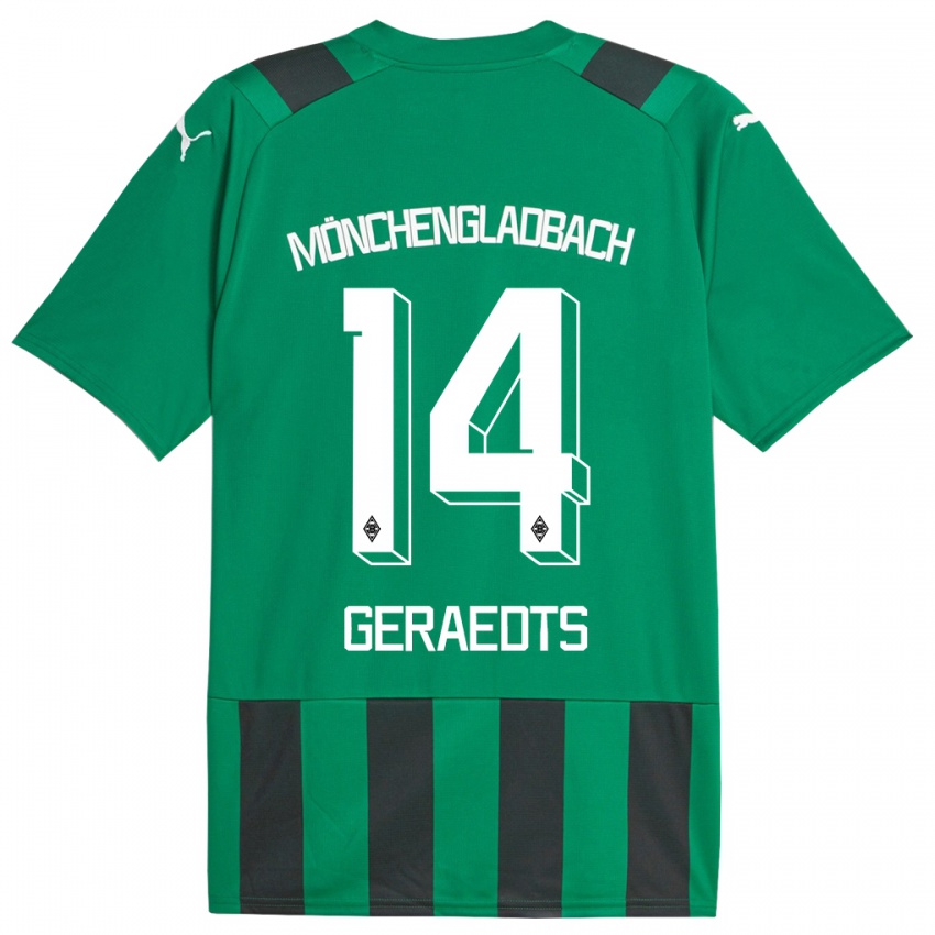 Niño Camiseta Kelsey Geraedts #14 Verde Negro 2ª Equipación 2023/24 La Camisa