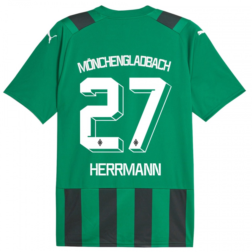 Niño Camiseta Michelle Herrmann #27 Verde Negro 2ª Equipación 2023/24 La Camisa