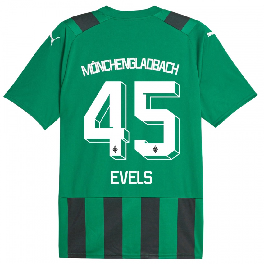 Niño Camiseta Emily Evels #45 Verde Negro 2ª Equipación 2023/24 La Camisa