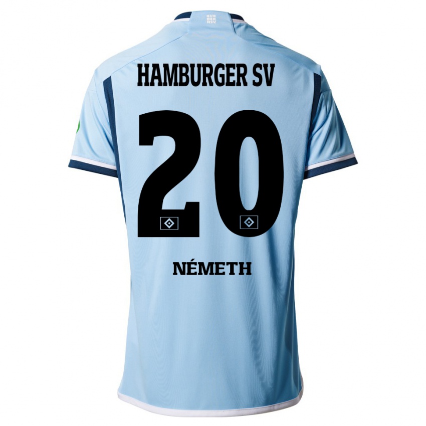 Niño Camiseta András Németh #20 Azul 2ª Equipación 2023/24 La Camisa