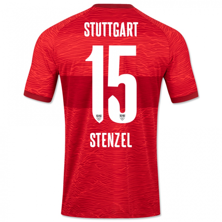 Niño Camiseta Pascal Stenzel #15 Rojo 2ª Equipación 2023/24 La Camisa