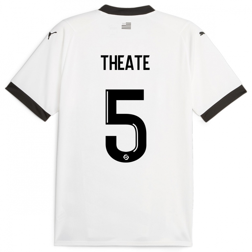 Niño Camiseta Arthur Theate #5 Blanco 2ª Equipación 2023/24 La Camisa