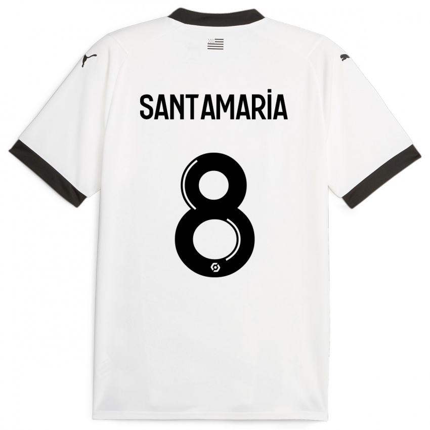 Niño Camiseta Baptiste Santamaria #8 Blanco 2ª Equipación 2023/24 La Camisa