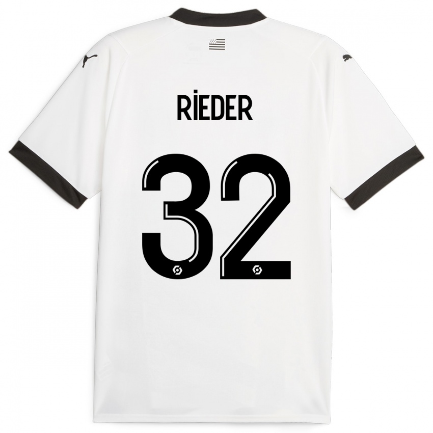 Niño Camiseta Fabian Rieder #32 Blanco 2ª Equipación 2023/24 La Camisa
