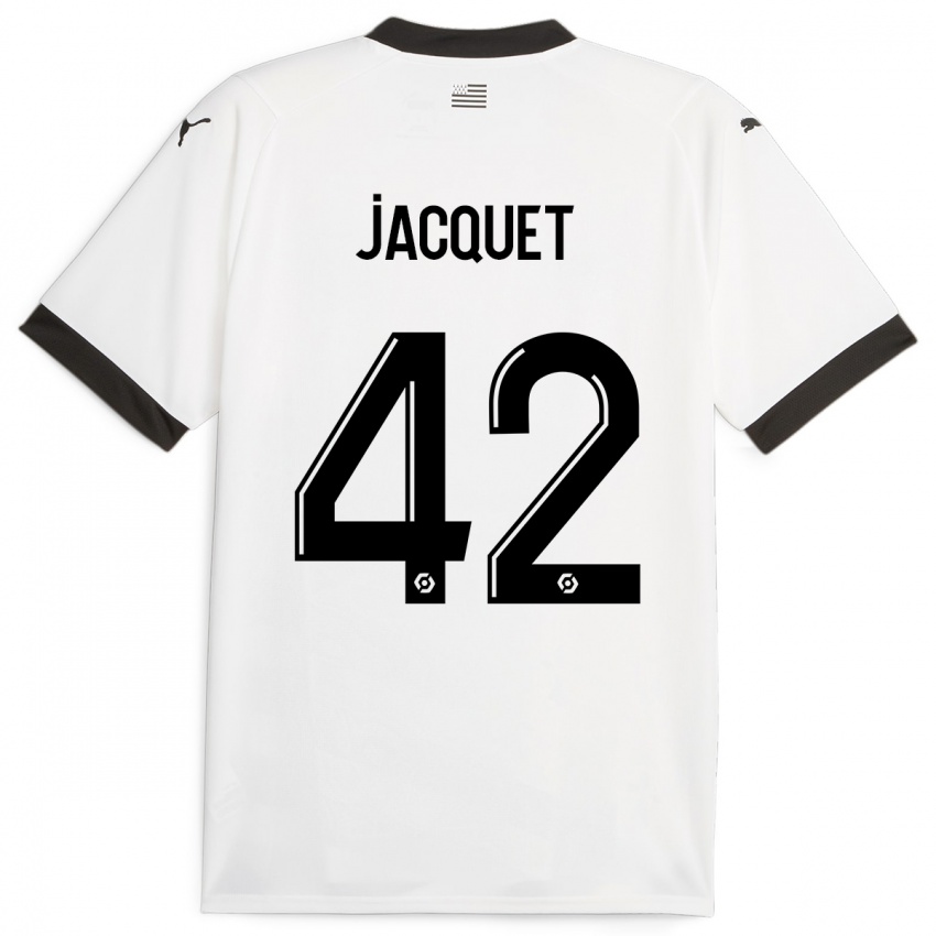 Niño Camiseta Jérémy Jacquet #42 Blanco 2ª Equipación 2023/24 La Camisa