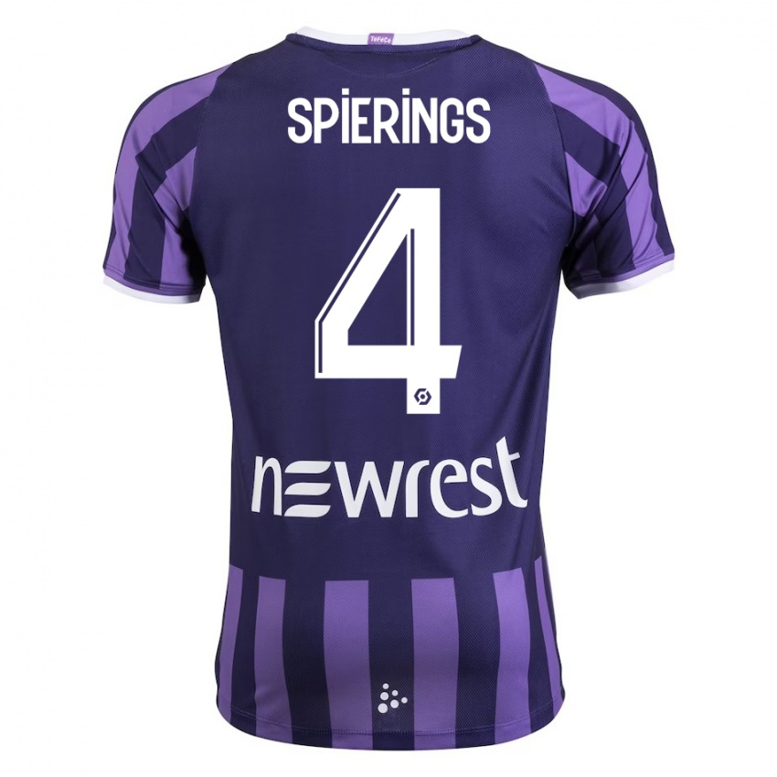 Niño Camiseta Stijn Spierings #4 Morado 2ª Equipación 2023/24 La Camisa
