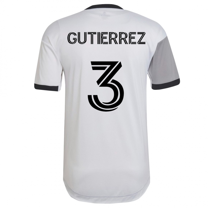 Niño Camiseta Cristián Gutiérrez #3 Blanco 2ª Equipación 2023/24 La Camisa