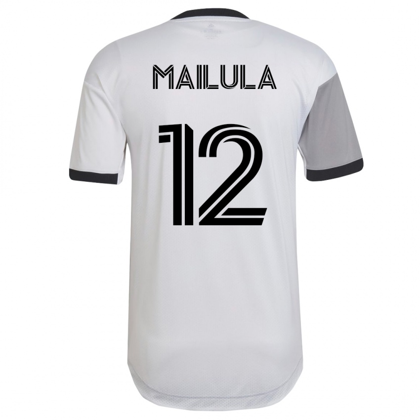 Niño Camiseta Cassius Mailula #12 Blanco 2ª Equipación 2023/24 La Camisa
