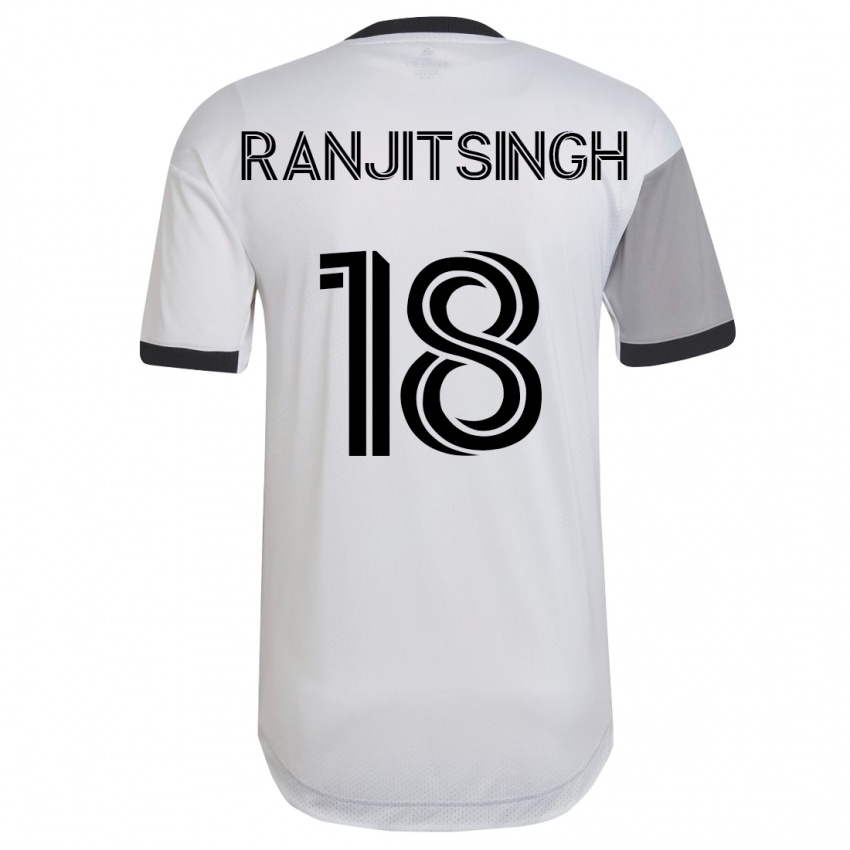 Niño Camiseta Greg Ranjitsingh #18 Blanco 2ª Equipación 2023/24 La Camisa