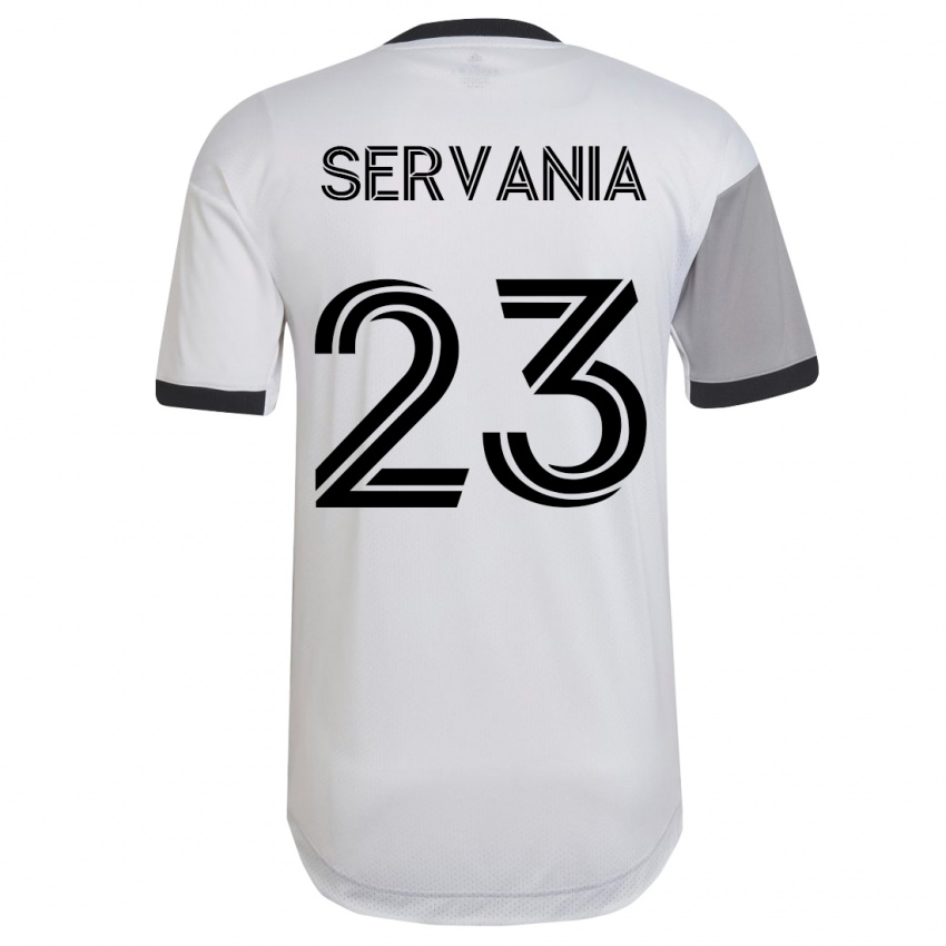 Niño Camiseta Brandon Servania #23 Blanco 2ª Equipación 2023/24 La Camisa