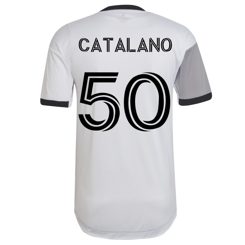 Niño Camiseta Gianluca Catalano #50 Blanco 2ª Equipación 2023/24 La Camisa